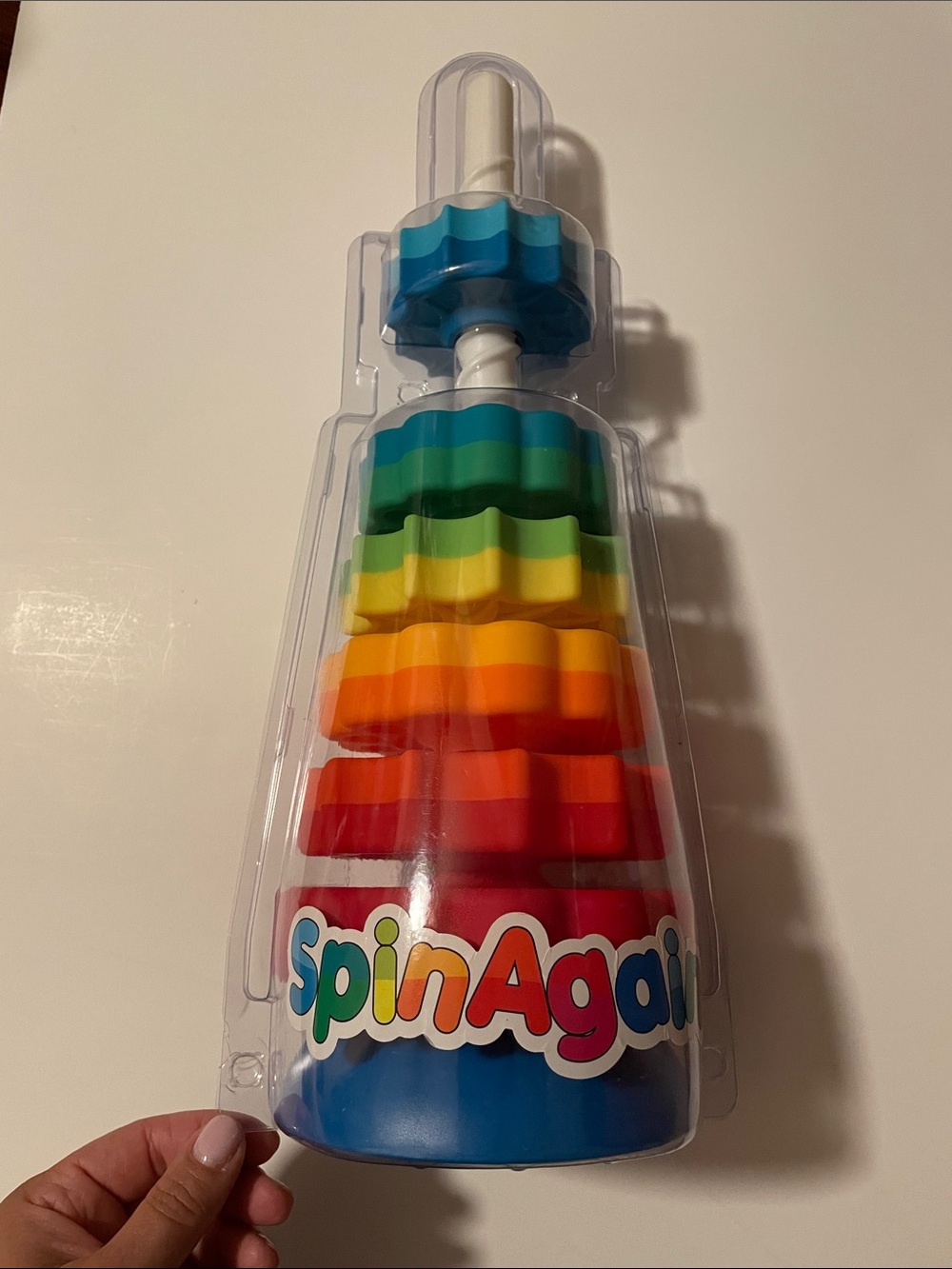 Fat Brain Toys SpinAgain Rainbow Baby Stack Toy Multicolor Spinning Toy Age 1+